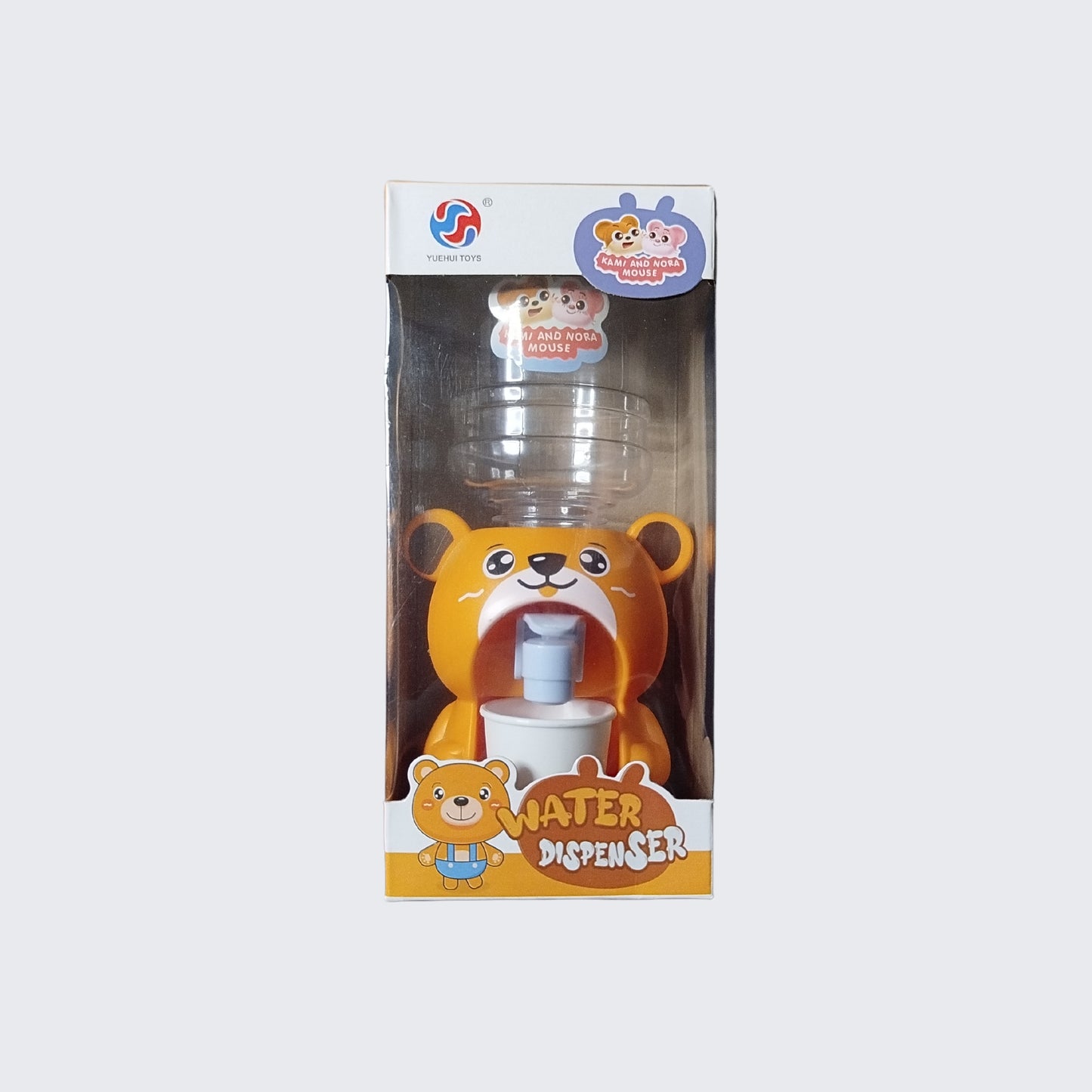 Mini Water Dispenser Drinking Fountain Cartoon Kitchen Pretend Play Toy Pumps Water, Juice, Milk for Kids