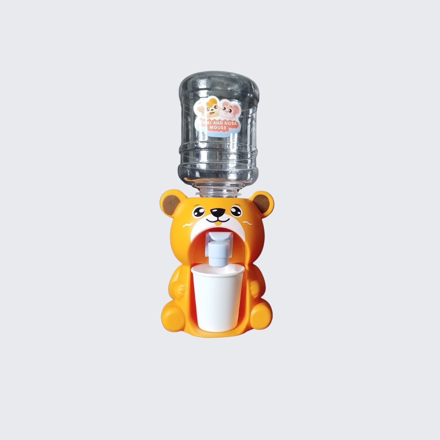 Mini Water Dispenser Drinking Fountain Cartoon Kitchen Pretend Play Toy Pumps Water, Juice, Milk for Kids
