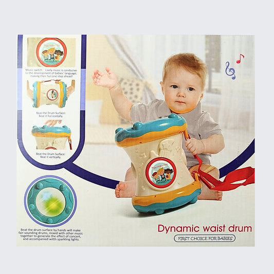 Two-sided Rolling Infant Baby Musical Hand Beat Drum With Flashing Light