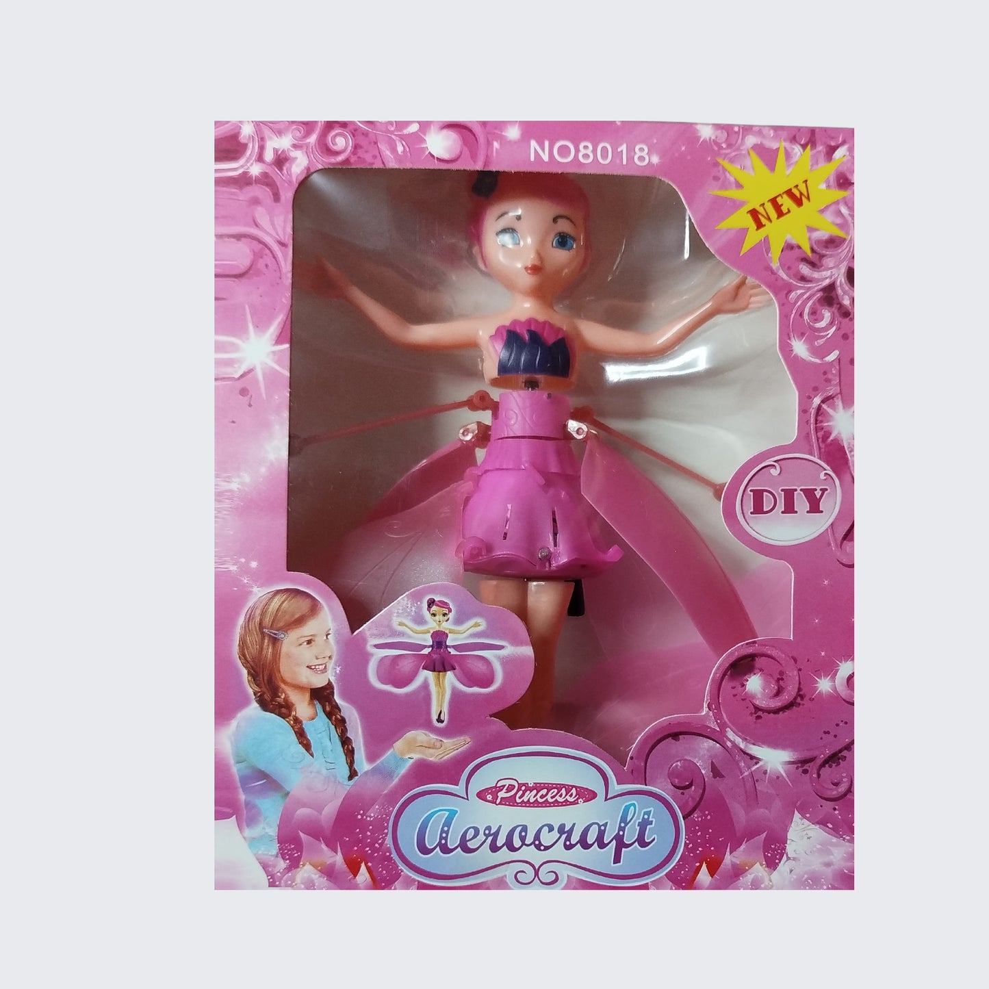 Flying Fairy Princess Doll with Hand Sensor Control & LED Light For Girls
